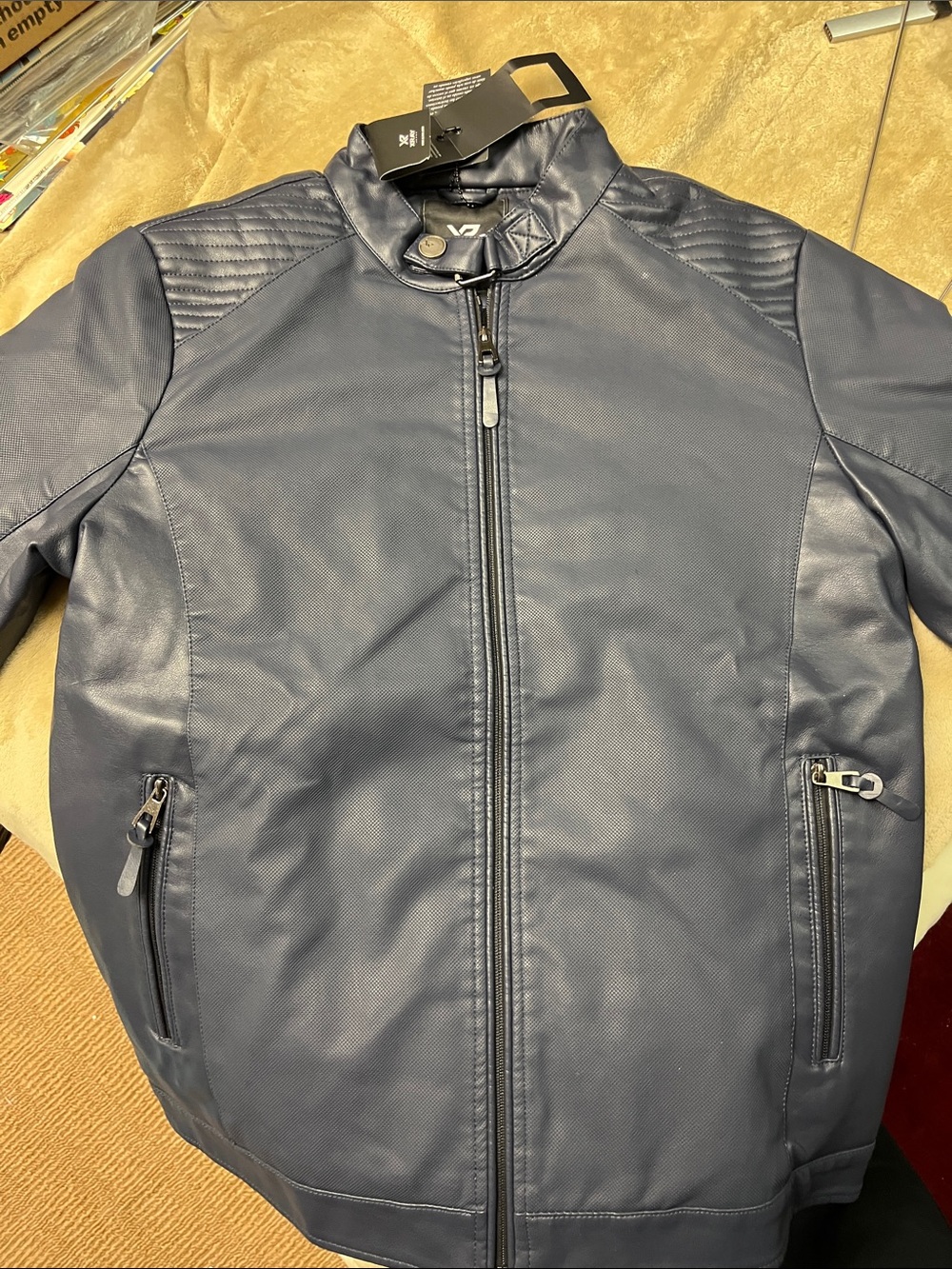 X-ray Mens navy blue bomber jacket with lining size M new with tags